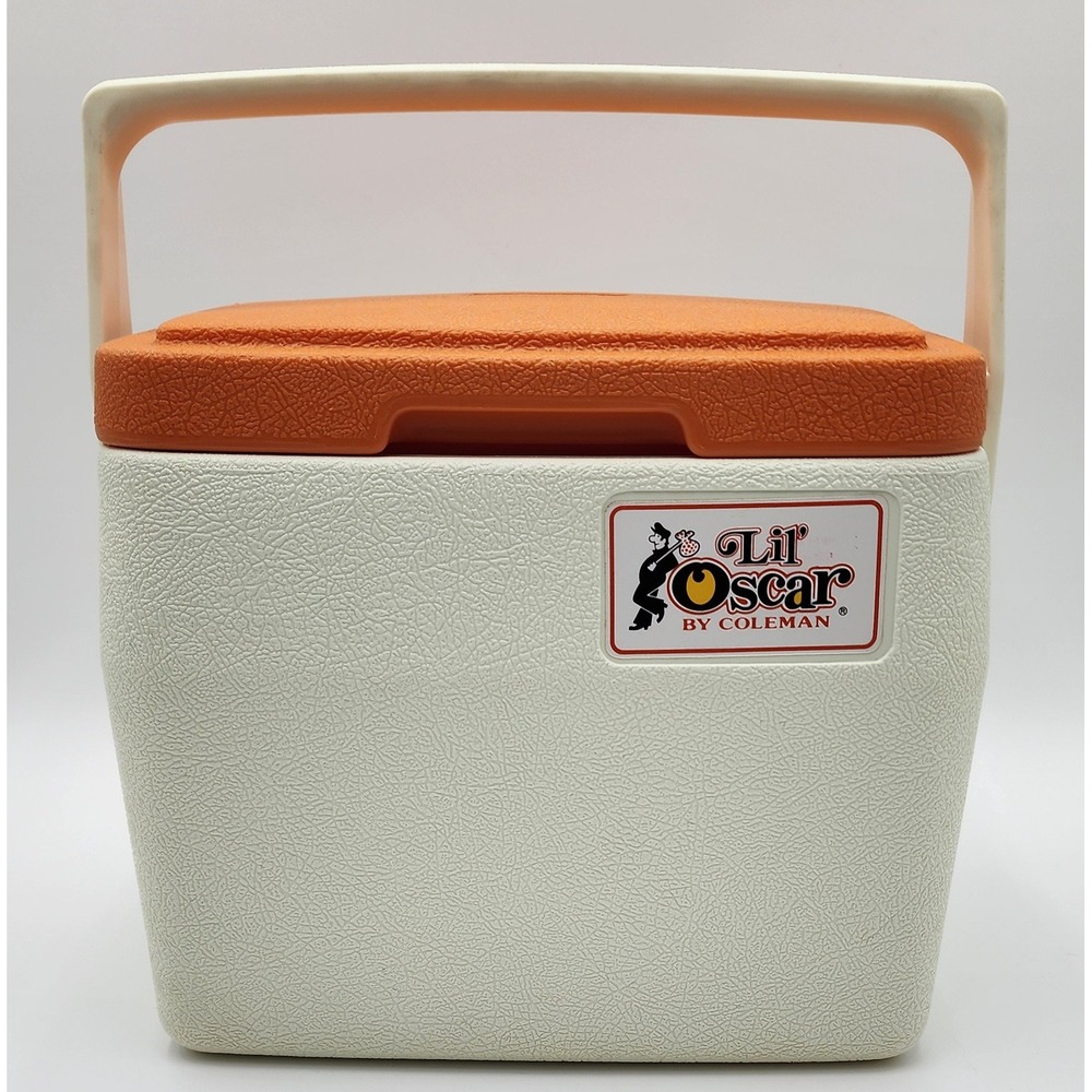 Coleman Lil Oscar Cooler Personal Size Cream Orange Vintage 5272 Made in USA